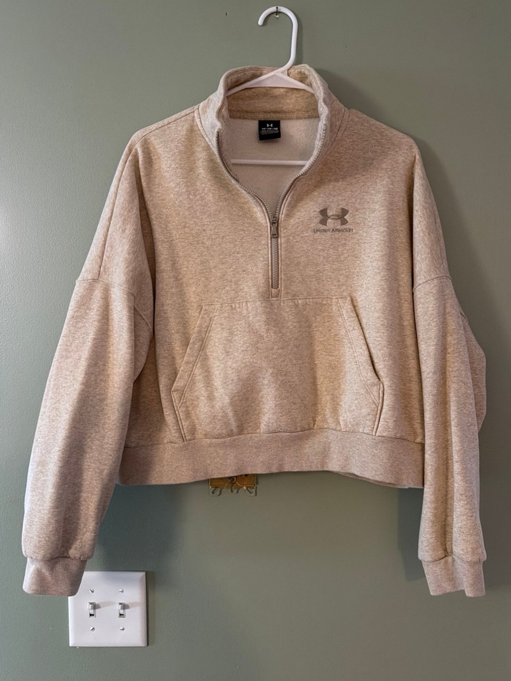 Under Armour Women's Beige Quarter-Zip Fleece Pullover